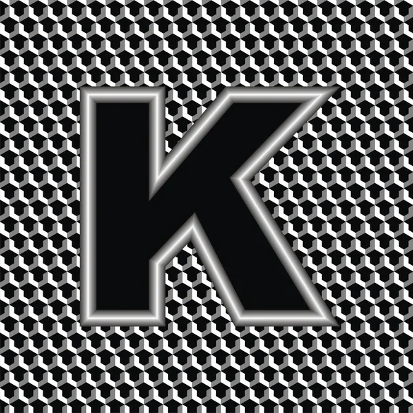 Vektor illustration metall bokstäver K — Stock vektor