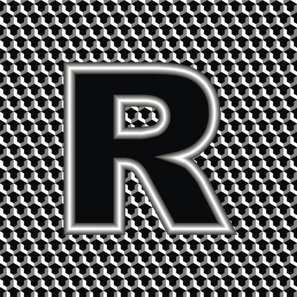 Vector ilustración letras de metal R — Vector de stock