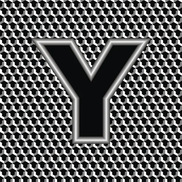 Illustration vectorielle lettres métalliques Y — Image vectorielle
