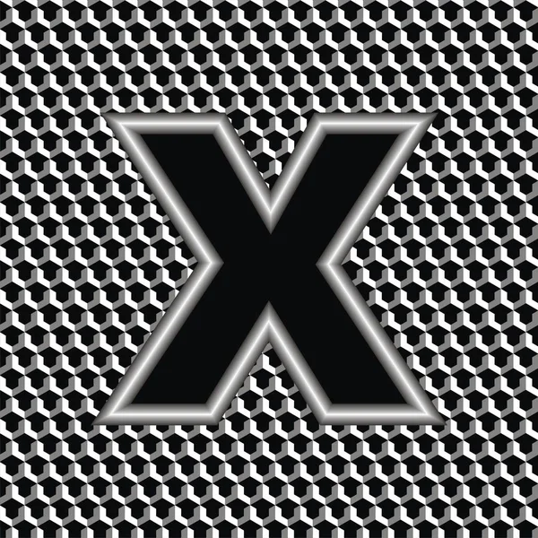 Illustration vectorielle lettres métalliques X — Image vectorielle