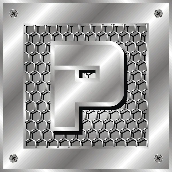 Vektör çizim metal harf P