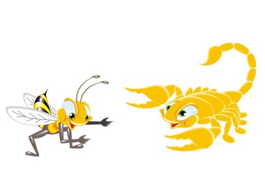 Arı ve Akrep vektör çizimi 