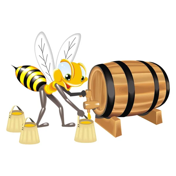 Εικονογράφηση φορέας μια μέλισσα — Διανυσματικό Αρχείο