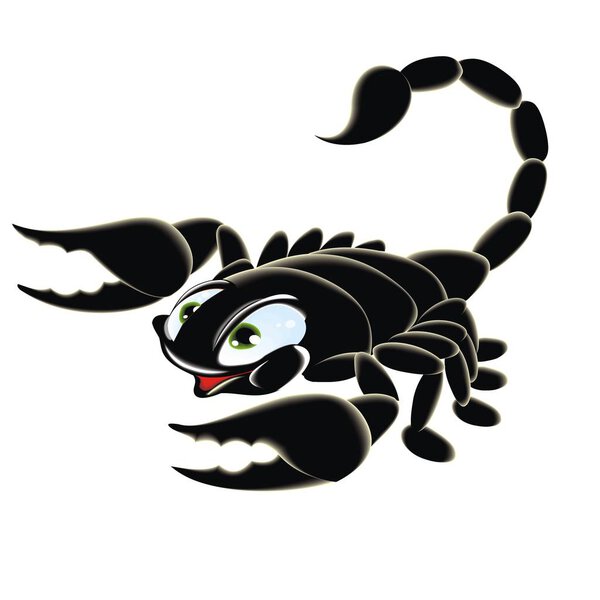 Векторная иллюстрация чёрного скорпиона
