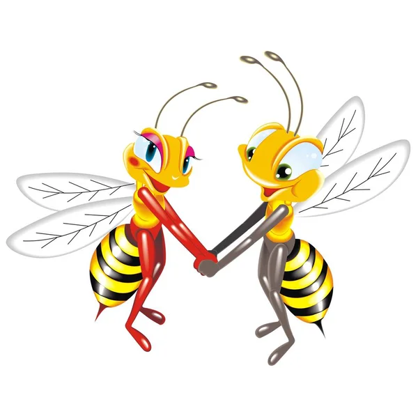 Ilustración vectorial de abejas — Archivo Imágenes Vectoriales