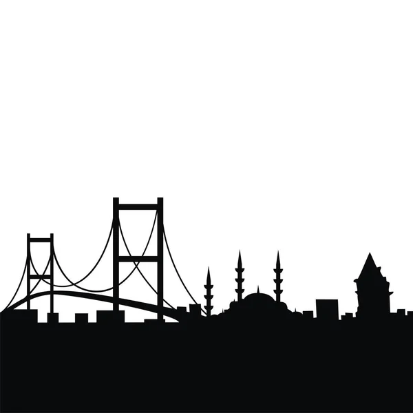 Silhouette of a Turkish city — Stock Vector