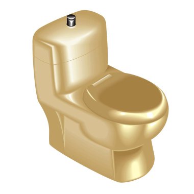 Altın tuvalet kase vektör çizim