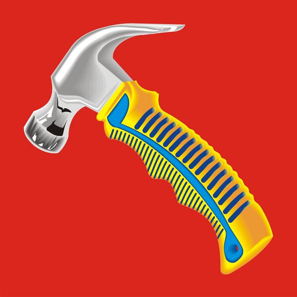 hammer on a red background