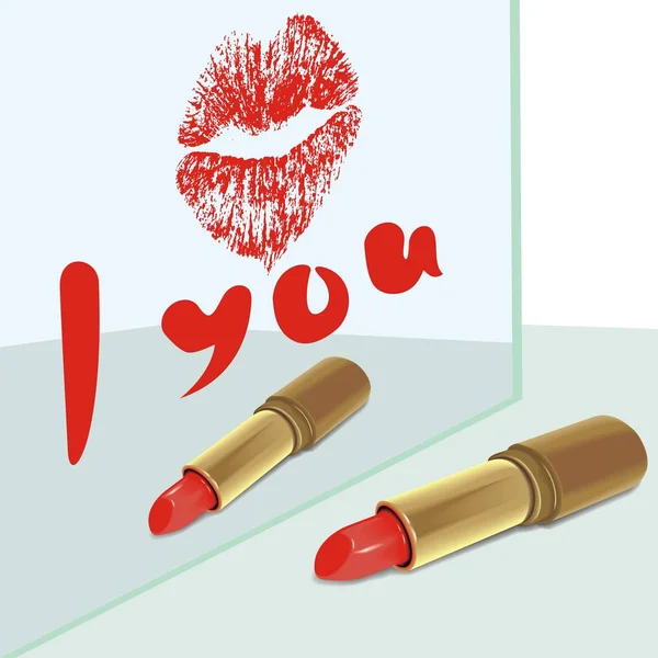 I live you lipstick — Stock Vector