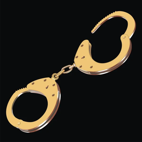 Gold handcuffs vector illustration — Stock Vector