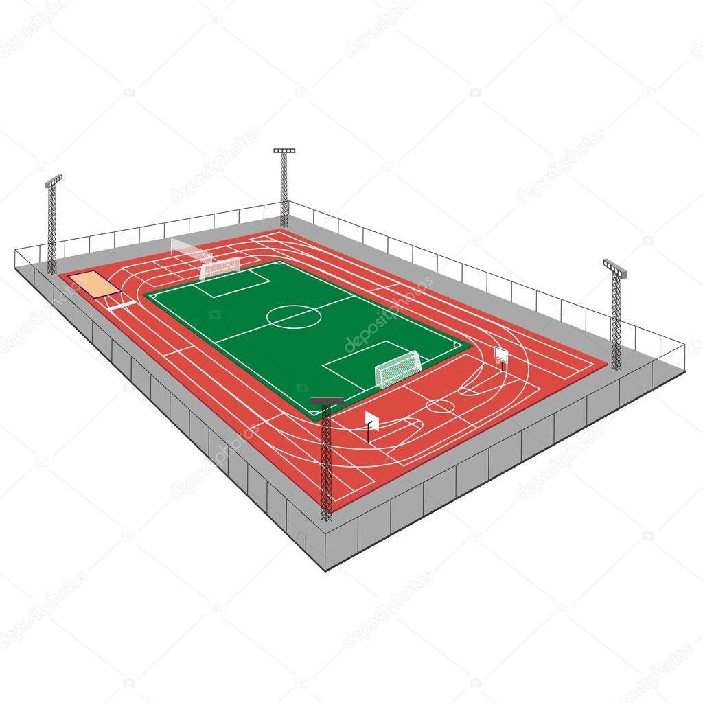 sports complex vector illustration