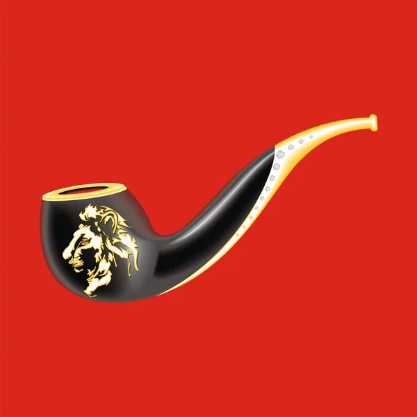 Pipe à fumer avec un léon — Image vectorielle