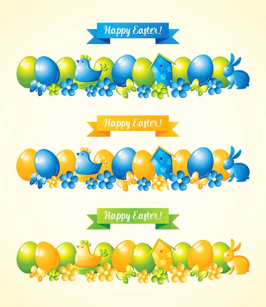 Happy Easter banners set — Stock Vector