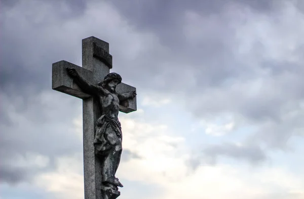 Pedra esculpida Crucifixo — Fotografia de Stock
