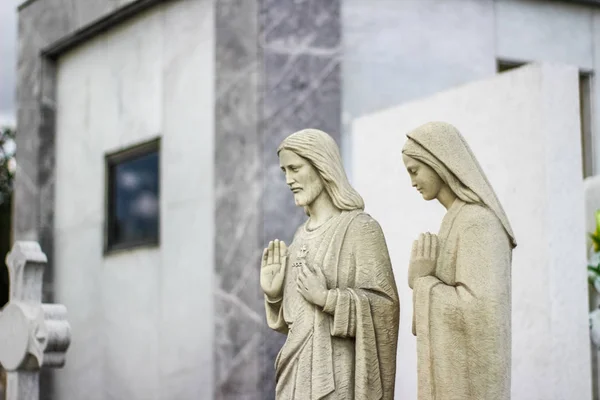 Stone crucifix statues — Stock Photo, Image