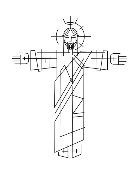 Jesucristo Vector Ilustración — Archivo Imágenes Vectoriales