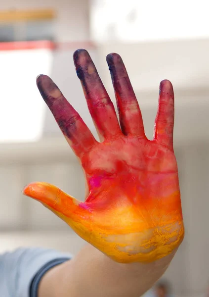 Mano humana pintada — Foto de Stock
