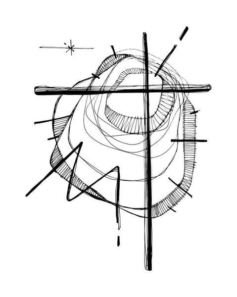 Christian Cross och abstrakt bakgrund — Stock vektor