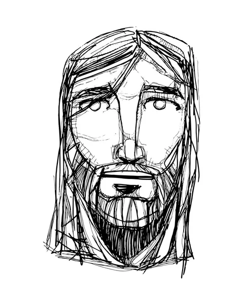 Jesucristo rostro sonriente — Vector de stock