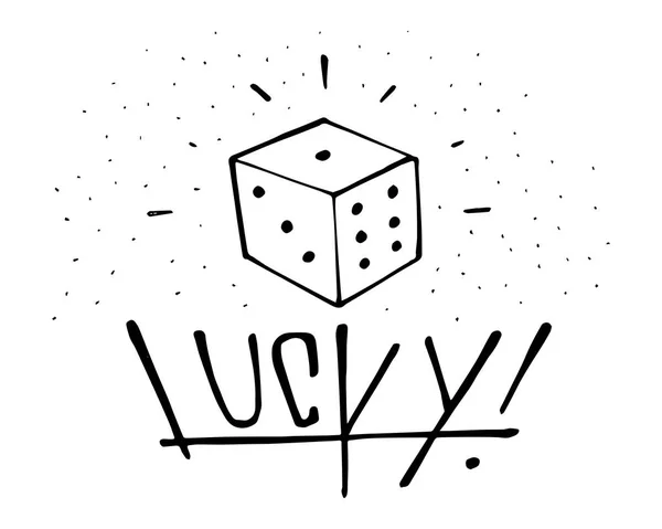 Dice and word Lucky — Stock Vector