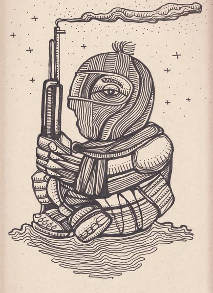 Zapatis prajurit menggambar — Stok Foto