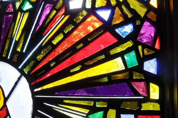 Stained glass window in Basilica de Guadalupe — Stock Photo, Image