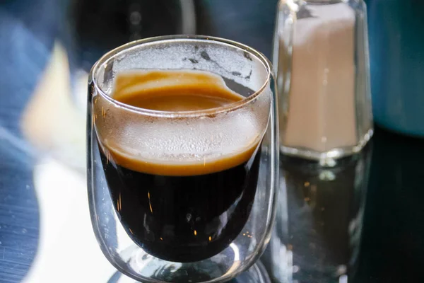 Transparent cup of coffee — Stock Photo, Image