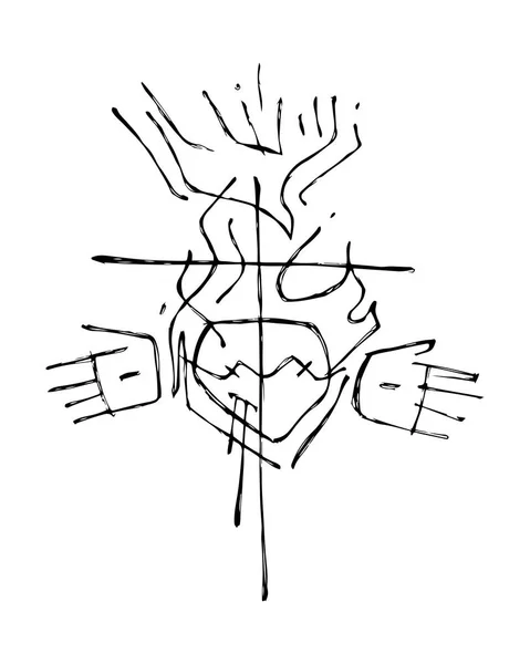 Religieuze Cross en symbolen — Stockvector