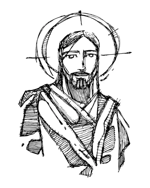 Jezus Christus lachende illustratie — Stockvector