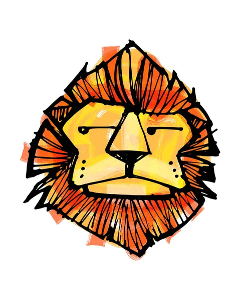 Childish lion illustration — Stock Photo, Image
