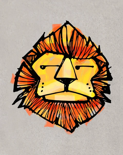 Childish lion illustration — Stock Photo, Image