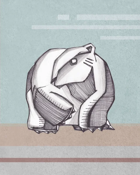 Абстрактная иллюстрация белого медведя — стоковое фото