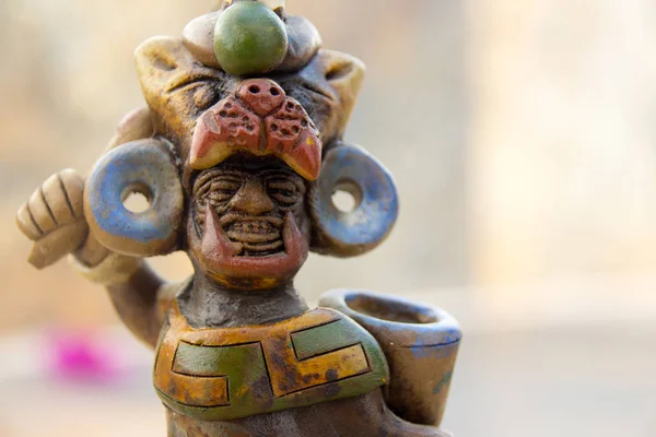 Aztec mexican warrior statue — Stock Photo, Image