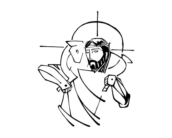 Jezus Christus goede herder — Stockvector