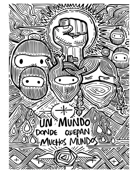 Illustration de soldats zapatistes mexicains — Image vectorielle
