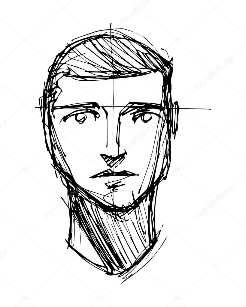 Sketch or drawing of a man face