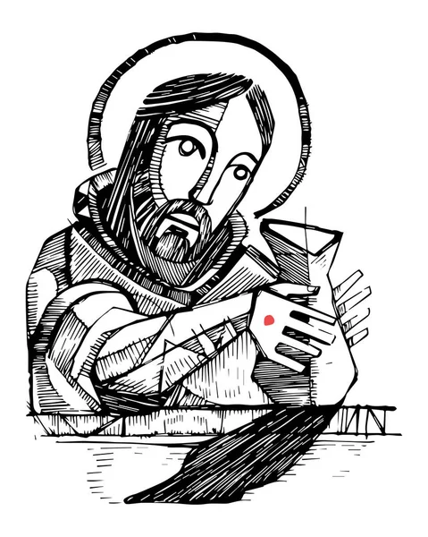 Jesus Christ potter illustration — Stock Vector