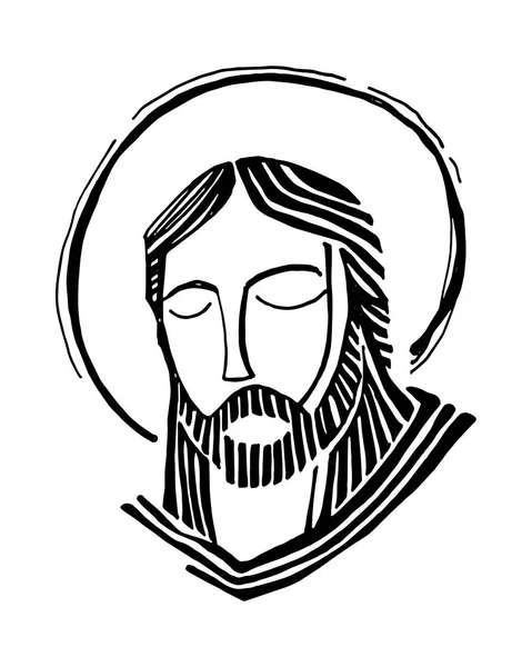 Jesus Cristo face — Vetor de Stock