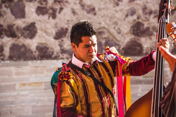 Muzikant op traditionele Mexicaanse Callejoneada — Stockfoto