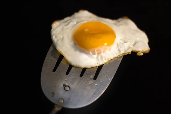 Fried egg and spatula