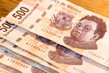 Mexican pesos bills  clipart