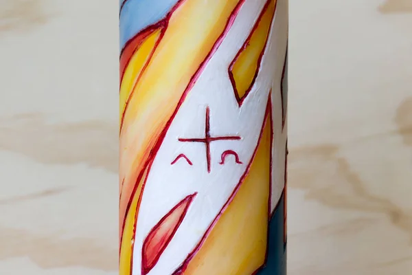 Religious wax candle — Stock Photo, Image