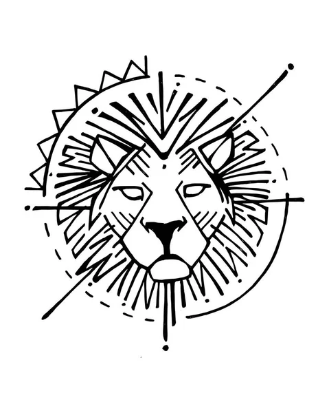 Lví hlava symbolu — Stockový vektor