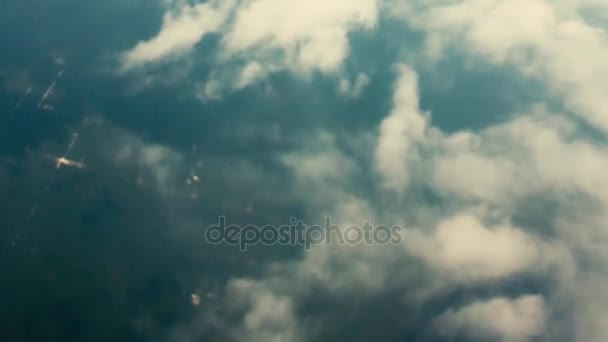 Cielo nuvoloso dall'aereo — Video Stock