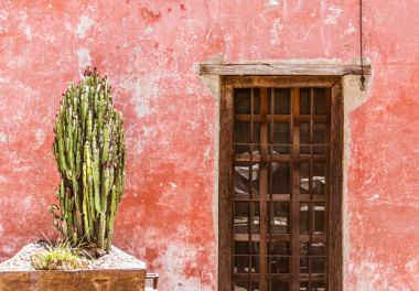 Geleneksel ev cephe San Miguel de Allende Guanajuato'deki/daki oteller beni