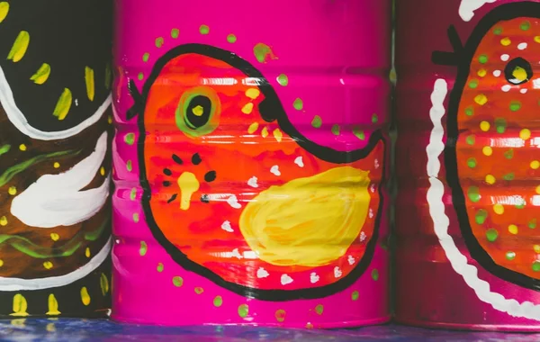 Estilo tradicional mexicano latas pintadas — Fotografia de Stock