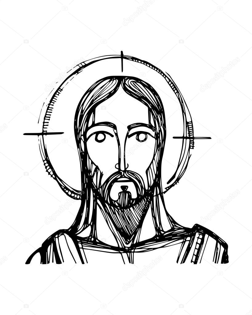Hand drawn Jesus Christ Face 
