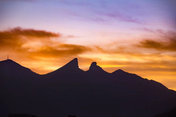 Знаменита Гора Серро Сілла Монтеррей Нуево Леон Мексика Під Час — стокове фото