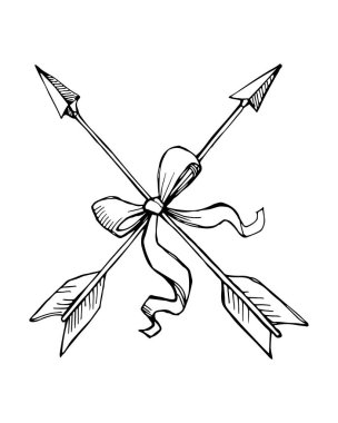 Retro okları mürekkep illüstrasyon