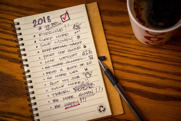 Lista de resolução de ano novo — Fotografia de Stock